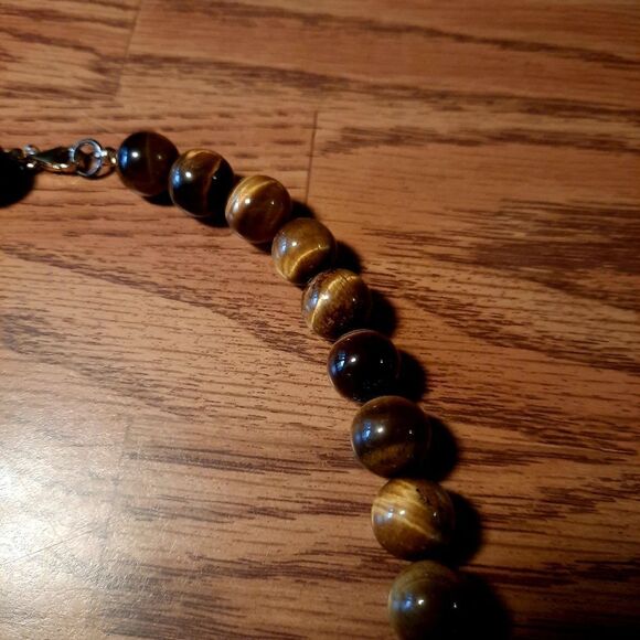 AV Gold over Sterling, Tigers Eye Beaded Necklace from Mexico - Picture 3 of 12